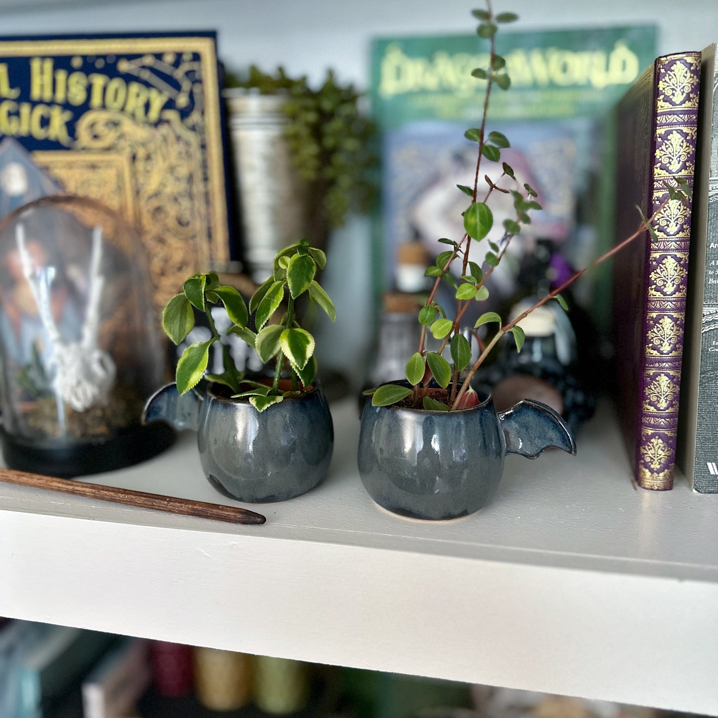 Twin Mini Bat Wing Planters - Nightfall (Set of 2)