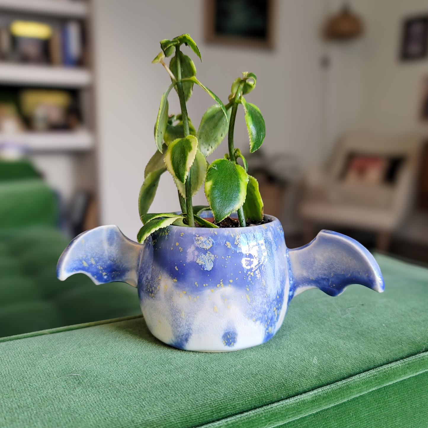 Winged Planter - Watercolor Blue #3